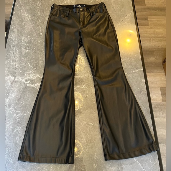 Hollister High-Rise Vegan Leather Flare Pants - Picture 2 of 5